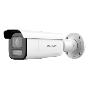 Hikvision câmara Bullet IP gama PRO - Resolução 6 Megapixel (3200x1800) - Lente varifocal motorizada 2.8~12 mm - Áudio | Microfone incorporado | Alarmes | MicroSD - Luz híbrida 60 m | Luz dissuasora | MD 2.0 - AcuSense | Face Detection | PoE+
