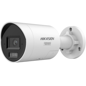 Hikvision câmara IP Bullet gama PRO ColorVu3.0 - 6 Mpx (3200x1800) | Lente 2.8 mm - Luz híbrida até 40 m | Luz policial - ColorVu3.0: imagem a cores HIKAI-ISP F1.0 1/1.8" - Microfone e altifalante integrados | Captura facial - IP67 | PoE+ IEEE802.3at