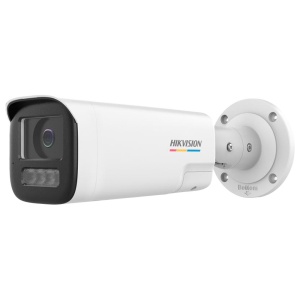Hikvision câmara IP Bullet gama VALUE ColorVu3.0 - Resolução 4 MPx | PoE IEEE802.3af - ColorVu3.0: imagem a cores HIKAI-ISP F1.0 1/1.8" - 4 mm | Microfone | Luz híbrida até 50m - Deteção de movimento 3.0 | Altifalante/luz de polícia - IP67 | ranhura para