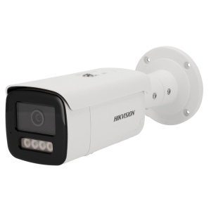 Hikvision - Cámara IP gama PRO - Resolución de 4 MPx | PoE | Alarmas | ColorVu - 2,8 mm | Micrófono | Sirena y flash disuasorio - Luz híbrida de 60 m | Detección de movimiento 2.0 - AcuSense | Reconocimiento facial | IP67 | Audio