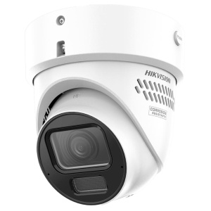 Hikvision Câmara Turret IP gama PRO - 8 MP | Lente varifocal motorizada 2.8~12 mm - Luz híbrida 40 m | AcuSense 3.0 | Face Capture - Deteção de movimento 2.0 | ColourVu 3.0 - Alarme | Áudio | Microfone | Sirene e flash de dissuasão - PoE+ | MicroSD | IP67