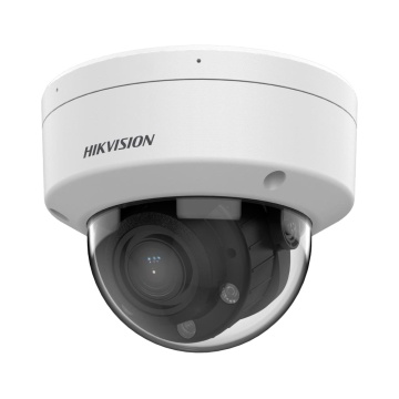 Hikvision Dome IP-Kamera – CORE-Reihe | microSD 512 GB – 4 MP | Motorisiertes Objektiv 2,8~12 mm – IR 30 m | WDR 120 dB | Mikrofon | Audio | Alarm - PoE | H.265+ | IP67 | IK08 | Weißes Licht – WEB, CMS-Software, Smartphone und NVR