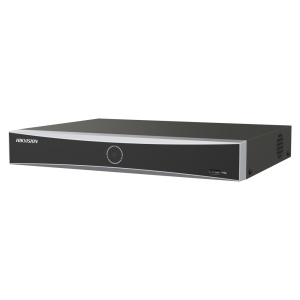 Hikvision gravador NVR 4 CH IP gama PRO - Resolução máxima 12 Mpx - AcuSearch | AcuSense | Reconhecimento facial - AcuSeek, pesquisa baseada em texto até 4CH - Áudio | Alarmes | 1 HDD - Largura de banda 40 Mbps