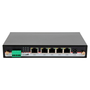 Hongdian Router 5G Industrial 5G NSA/SA - Duas ranhuras para cartões SIM para failover móvel automático - 5 portas Gigabit Ethernet (1 WAN + 4 LAN) - Wi-Fi 5 de banda dupla (2.4/5 GHz) AC1200 - Interfaces da série industrial RS232 e RS485 - Chassis metáli