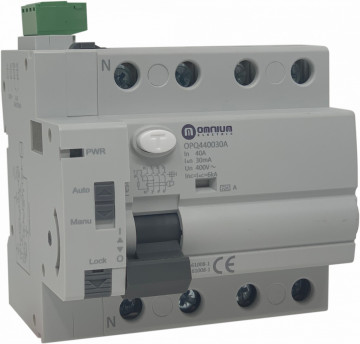 Interruptor diferencial, auto-reposicionável, 6kA, 4P - 40A, 30 mA, classe A super imunizado 30MA, 3P + N X 40A, CLASSE A