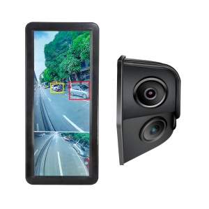Kit de câmara de marcha-atrás direito - Câmara de retrovisão e ângulo morto - Deteção de peões e motociclos por IA - Gravação no monitor - Ecrã IPS com BLC e brilho automático