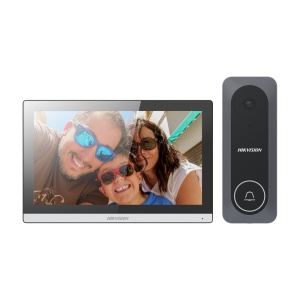 Kit de videoporteiro - Tecnologia 4 fios híbridos Wi-Fi - Placa e monitor | Permite 2 monitores mais - Conexão por 4 fios - Aplicação móvel com P2P - Montagem na superfície