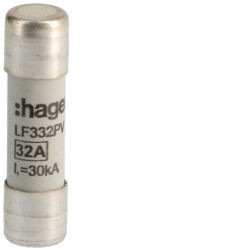 LF332PV - Photovoltaic fuse 10x38 600V DC 32A HAGER EAN: 3250614061639