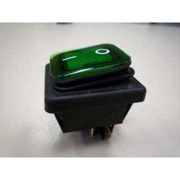 Lumin Panel Switch. Green IP65 I/O 16A 250V