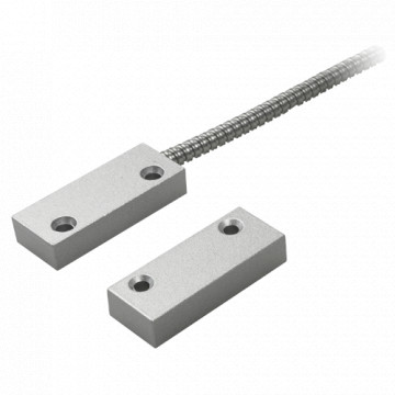 Magnetischer Kontakt – Geeignet für den Einbau in Metall – Hochleistungs-Reed-Technologie – 2-Draht-Anschlusssystem, geschützt durch Metallgeflecht – Beständigkeit gegen mechanische und elektrische Stöße