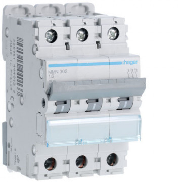 MMN302 - Magnetic Breaker 3p 1.60a 25ka 3m Hager Ean: 3250614440137