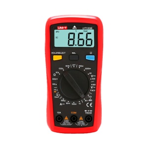 Multímetro digital portátil - Medición de voltaje CC y CA hasta 600 V - Medición de corriente CC hasta 10 A - Medición de resistencia y capacitancia - Función NVC | Prueba de continuidad - Prueba de batería