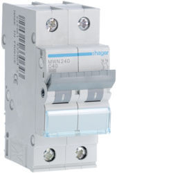 MWN240 - Breaker 2P 40A C 3KA 2M HAGER EAN: 3250614330643