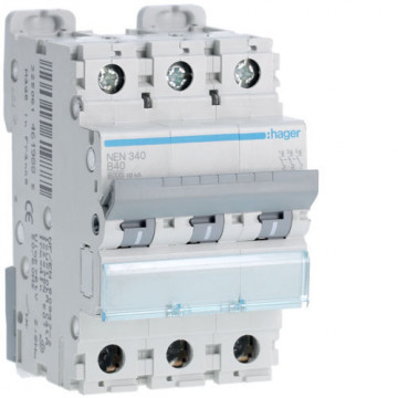 NEN340 - Disjuntor 3P 40A B 6/10kA 3M HAGER EAN:3250614619885