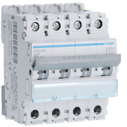 NFN440 - Interruttore automatico 4P 40A C 6/10kA 4M HAGER EAN:3250614628481