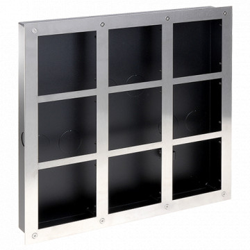 Panel frente e caja de registro - Específico a Videos - Compatible con módulos XS-V2000E-M(X) - Hasta 9 módulos módulo - Caja fabricado em acero - Panel fabricado em acero inoxidable