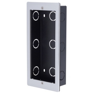 Panneau avant et boîte de registre marqué spécifique à Akuvox AK-R20B (K) -XB. - Panneau: 226 (al) x 108 (lg) x 3 (fd) mm - Boîte: 225 (al) x 106 (lg) x 39 (pf) - en aluminium et en acier galvanisé