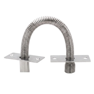 Passador de cabos para portas - Tubo flexível de 13 mm de diâmetro - Material metálico | Placas de fixação - Protege cabos de danos - Adequado para o interior das portas - Dimensões 173 (A) x 18 (L) x 18 (P) mm