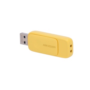 Pendrive USB Hikvision - Capacidade 64 GB - Interface USB 3.2 - Velocidade máxima de leitura/escrita 120/45 MB/s - Desenho compacto, amarelo
