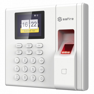 Presence Control - Digital Printing, and Pin Card - 1,000 User | 100,000 Records - TCP/IP, USB and Presence Modes - 2.4 "TFT | Reserve Battery - Safire Control Center
