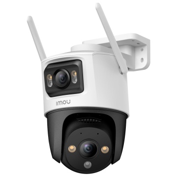 PT Double Lens WiFi Camera Heed 3 MP 2K - Automatic Movement and Tracking - 3.6 mm / IR 30m Lens - Detection of People and Vehicles - Bidirectional Audio / Sirene - Appi Imou Life and Dahua