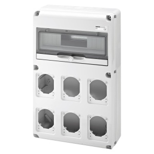 Quadro Q-DIN 14 módulos, 6 bases 16/32 A, IP65
