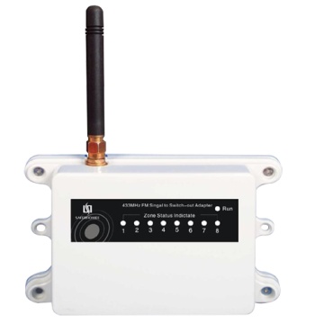 Receptor de barreiras solares infra vermelhas - 4 entradas sem fio - 4 Saídas cabladas - Até 6 dispositivos por entrada - Dip Switch de configuração