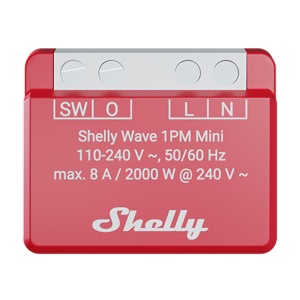 Relé Shelly Wave 1PM Mini - Controlador Inteligente - Relé de 1 canal / Medição do consumo - Z-Wave Long Range com mais de 1 km de alcance - Suporta 110 a 240 V CA, 50/60 Hz - Função de repetidor na rede em malha Z-Wave