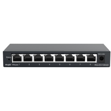 REYee Switch Desktop - Boîte en métal - 8 ports RJ45 - vitesse 10/100/1000 Mbps - Plug and Play - Technology Power Économies