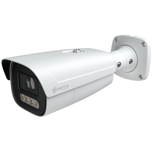 Safire Smart câmara Bullet IP gama I1 com AI-ISP - Sensor 1/1.8" grande abertura F1.0 Night Color X - Resolução 4 Mpx (2688x1520) | MicroSD 1TB - Lente 2.8~12mm | Áudio | Alarme | LED branco 50m - IA aplicada a pessoas e veículos | Metadados - Grau de pro