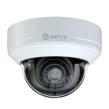 SAFIRE SMART - DOME IP CAMERA GAMA I1 ADVANCE AI - Résolution 6 mégapixels (3296 × 1856) - Lentille motorisée 2,8-12 mm | Microphone | IR 50M - AI avancé: humain, véhicule et véhicule 2 roues - IP67 imperméabilisation | Poe (IEEE802.3af) | Alarme