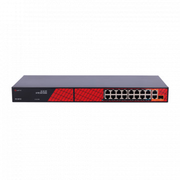 SAFIRE Switch Hi -Poe - 16 ports Poe + 2 UpLink RJ45 + 1 Up UpLink SFP - Hybrid 15x10 / 100Mbps + 4x10 / 100/1000Mbps - 14 Poe + 30W + 2 ports Hi -Poe 60W - Poe Watchdog / Poe Extend Poe - Jusqu'à 300W POE POE Total