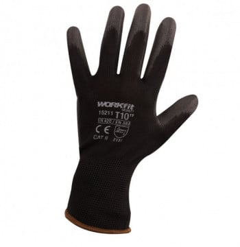 Schwarz Workfit PU Workfit Handschuhe 10 "