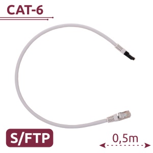 SFTP-Kabel - Ethernet - RJ45-Anschlüsse - Kategorie 6A - 0,5 m - Weiße Farbe