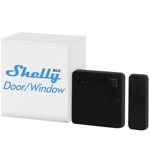 Shelly BLU Door/Window Preto - Bluetooth - Requer HUB - Duração da bateria até 5 anos - Adequado para domótica de vivendas - Compatível com Alexa e Google