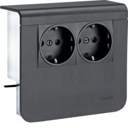 SL200559009011 - SUP. 2XSCHUKO SL20055, BLACK GRAPHITE HAGER EAN: 4012740894371
