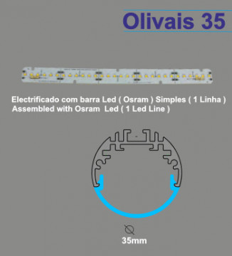 SOFLIGHT - 016.2540ANO.001.84 - LED-Leuchte 2540 mm Olivais 35 Anthrazit