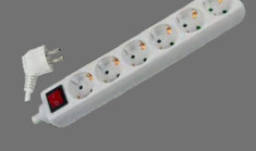 Soflight - SL -E2650B - Block Tom. Sext .. 3x1,5 Câble blanc 5 mts avec int.