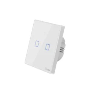 SONOFF T2EU2C-TX – Schalter (2 Gang) T2 Smart WiFi+RF Touch in Einbauglas – Weiß
