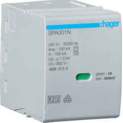 SPA001N - Cart. Recharg N-PE 350V 100ka 1.5KV HAGER EAN: 3250615514813
