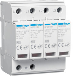 SPB415D - Límite. rebosar. 4P T2 TNS/TT 15kA HAGER Ean:3250615515568
