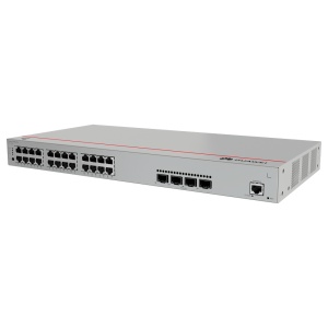 Switch PoE+ gerenciável L3 - 24 portas Gigabit PoE+ e 4 portas 10GE SFP+. - Orçamento total de potência PoE de 400 W. - Tecnologias Fast PoE e Perpetual PoE. - Suporte iStack e redundância em anel ERPS. - Gestão avançada através da Web, CLI, SNMP e Cloud.