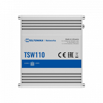 Teltonika Switch Non-Agentivate Industrial - 5 PUESSER Ethernet RJ45 Gigabit - Aluminium Box - Plug and Play - Food DC 9 to 30V - State LEDS -