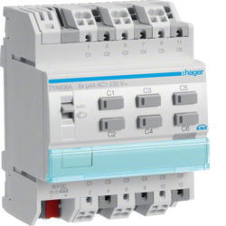 TYA606A - Actuador bin./est. 6 canais 4A KNX-S HAGER EAN:3250616059825