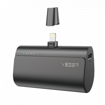 VEGER Mini Fuerza bank con LED a cargando - Capacidad 5000mAh - Prohibido USB-C - Salida Conector Iluminación - Cargador 1 dispositivo - Cargando rápido PD20W