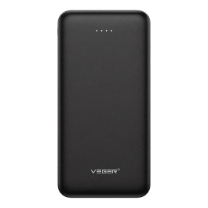 Veger Power Bank - Capacidade 10000mAh - Entradas Micro USB-C e 2x USB-A - Saídas Micro USB-C e 2x USB-A - 3 dispositivos em simultâneo - Cor preto