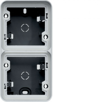WNA686 - Cubyko - Cx. saliente x2 vertical IP55, gris HAGER Ean:3250617174862