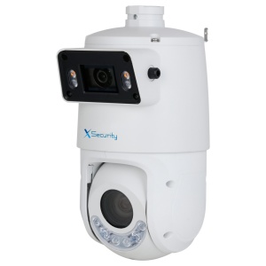 X-Sécurité IP Range tandem Ultra - Double Lens (2MPX Panoramic + PTZ 4MPX)) - PTZ 5 ~ 125 mm | 25x | Poe + - Lentille panoramique 2,8 mm | Dual Light 100 m - AutoTracking | Alarmes | Audio | MicroSD | IP66 - IVS | SMD 4.0 | Smartlight