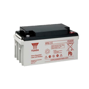YUASA NP65-12I - Rechargeable Battery - Acid Lead Technology AGM - Voltage 12 V / Capacity 65 AH - 174 x 350 x 166 mm / 23 kg - Fire certificate and evacuation
