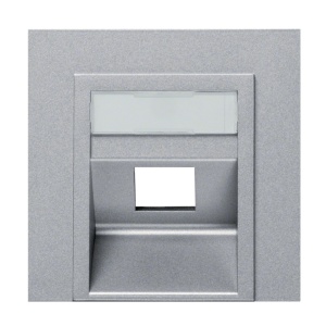 Zentralabdeckung kallysto für UAE/IAE Anschlussdose, 1-fach, Kat. 3-5-6, SEMI-NEUEs Silber